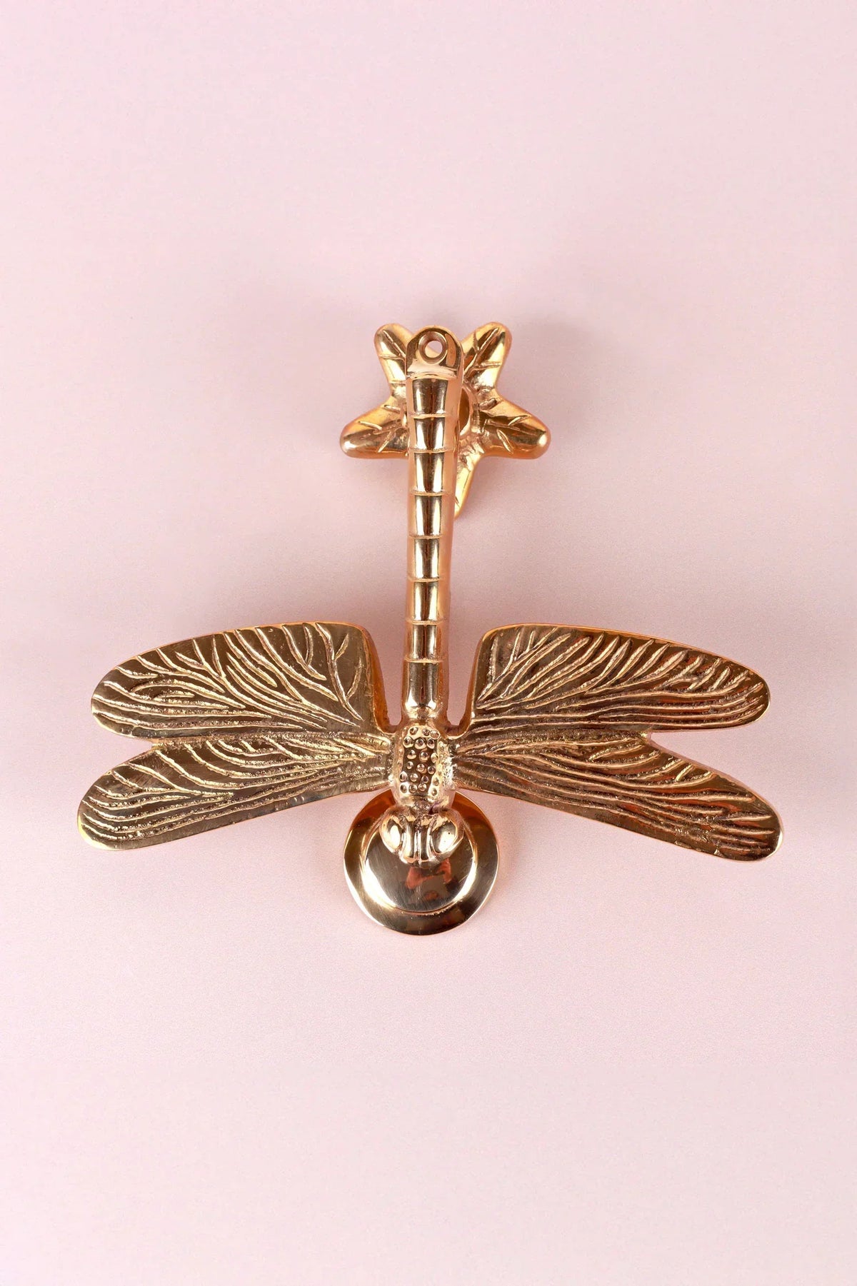 Dragonfly Polished Brass Door Knocker — alternate view, G Decor