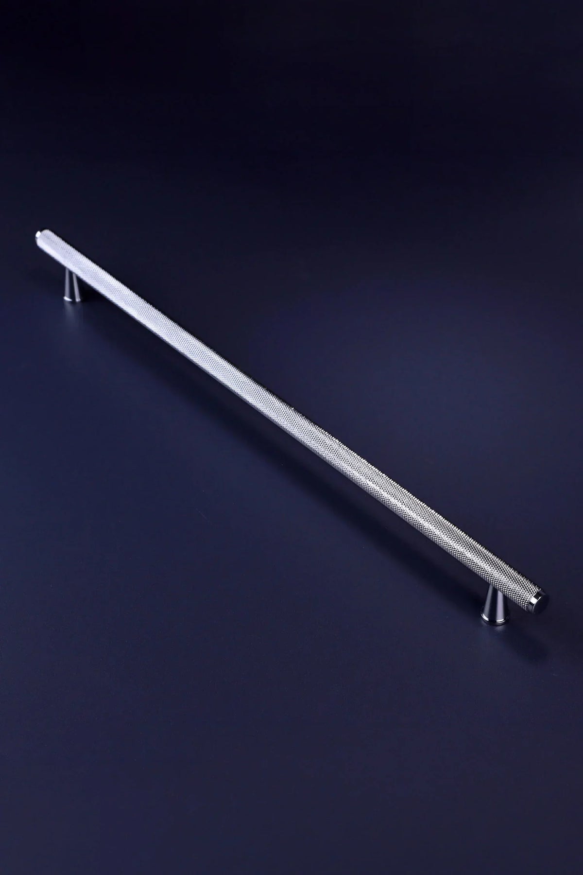 Chelsea Diamond-Knurled Brass Bar Pull Handle in Polished Chrome — view 9, G Decor