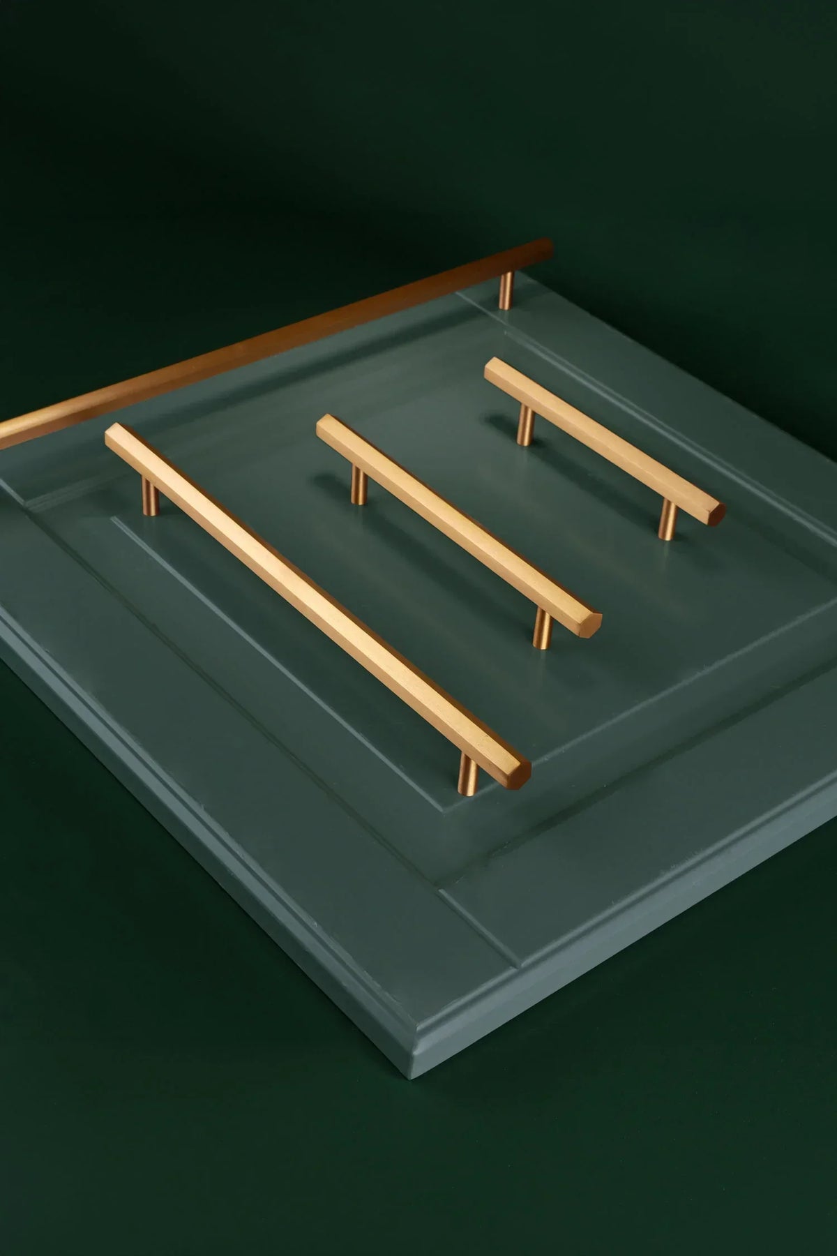 Belgravia Hexagonal Brass Bar Pull Handle in Satin Brass — G Decor