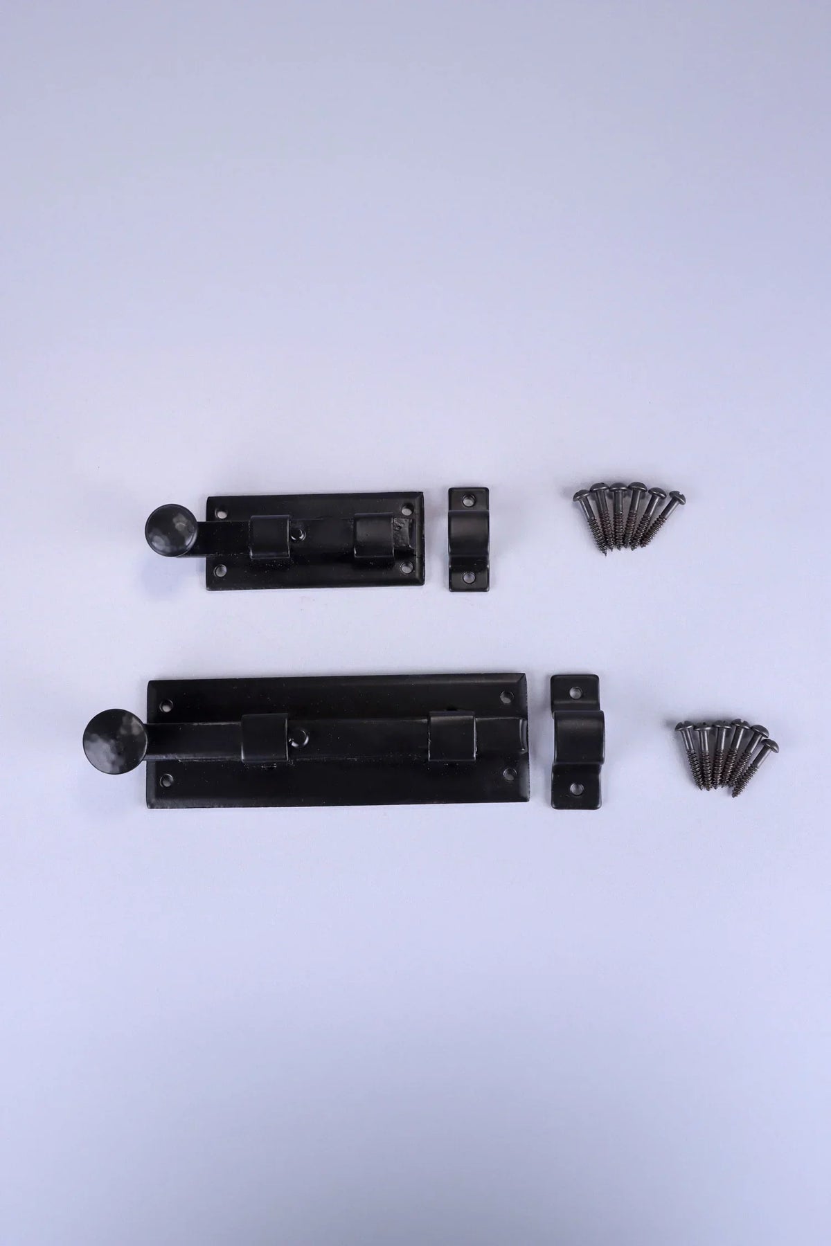 Hand-Forged Hammered Iron Sliding Door Bolt, Black — alternate view, G Decor