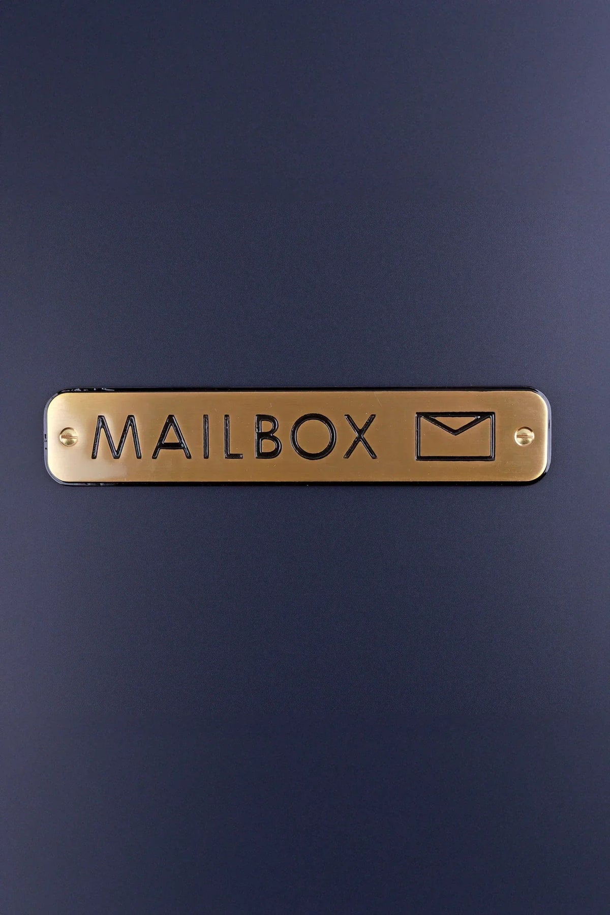 Polished Brass Engraved Door Sign for Beware of the Dog or Mailbox — close-up view, G Decor
