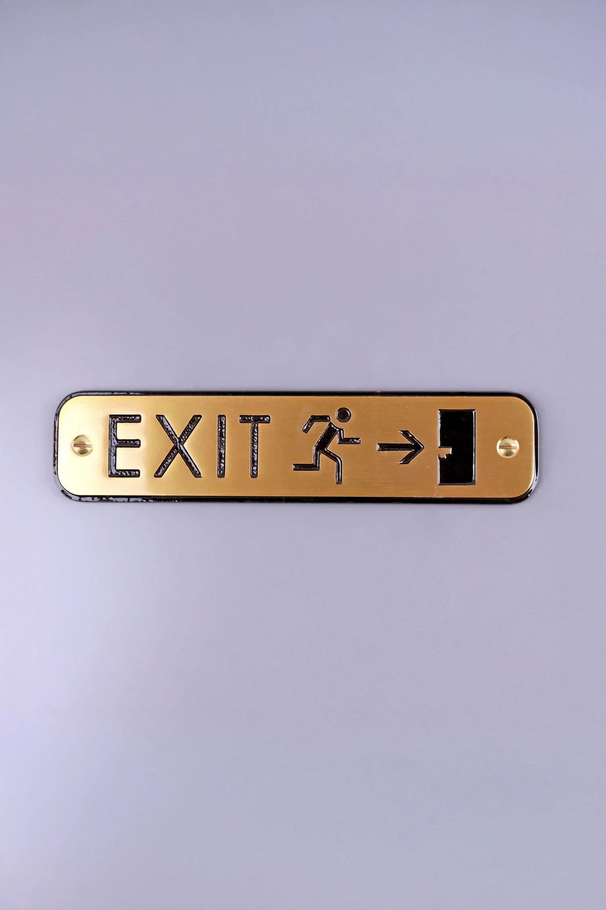 Polished Brass Engraved Door Sign for Push Pull Exit or Office — view 5, G Decor