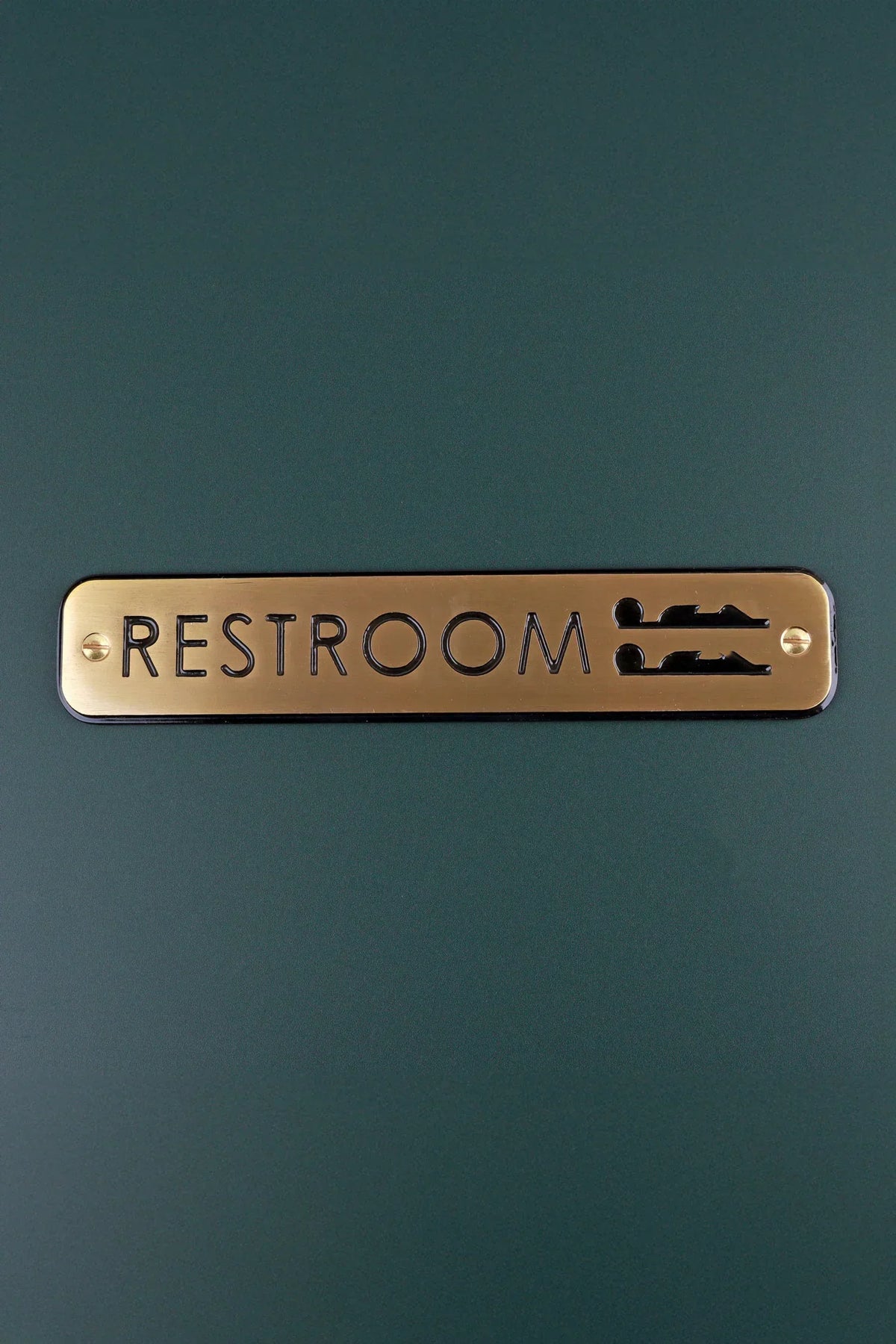 Satin Brass Engraved Door Sign for Restroom Toilets or Private — alternate view, G Decor