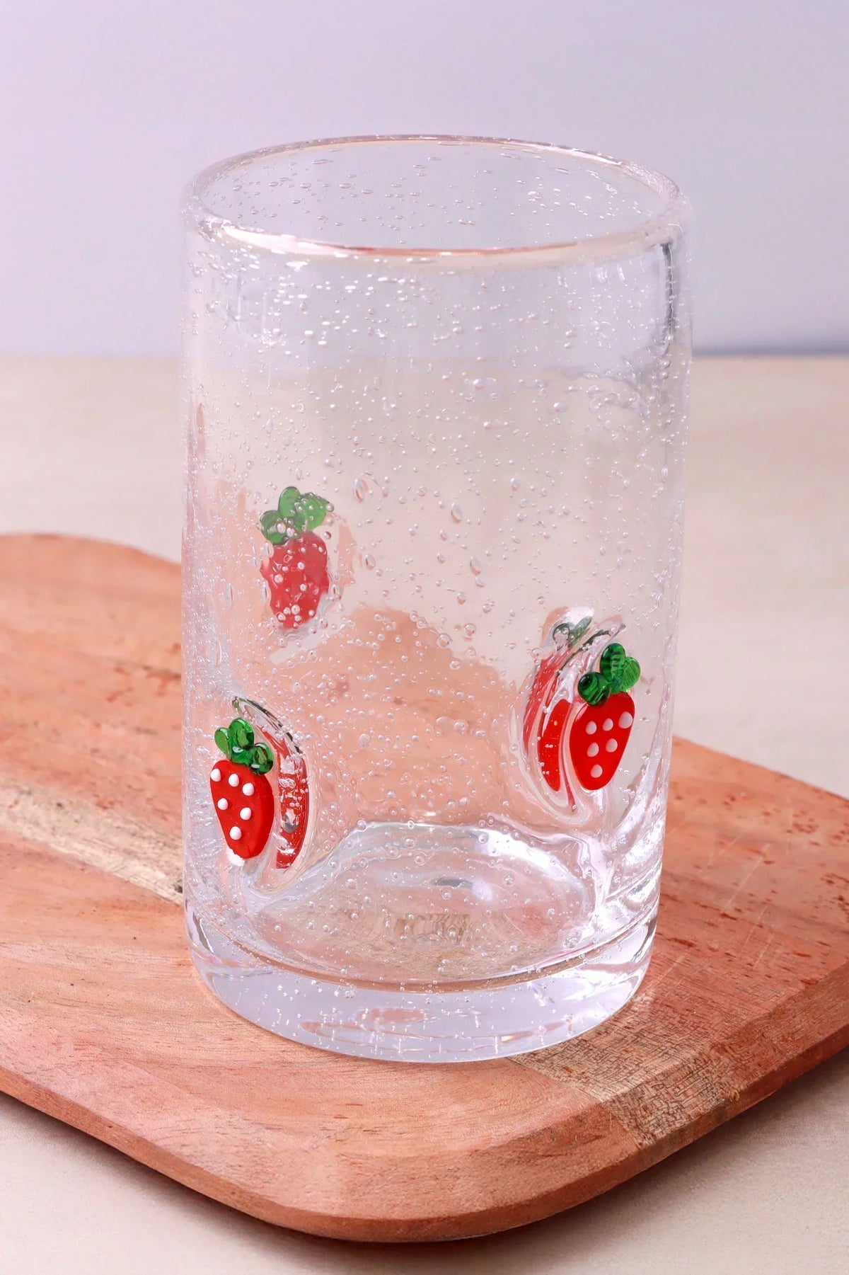 Berry and Bow Bubble Glasses Handmade Drinkware — close-up view, G Decor