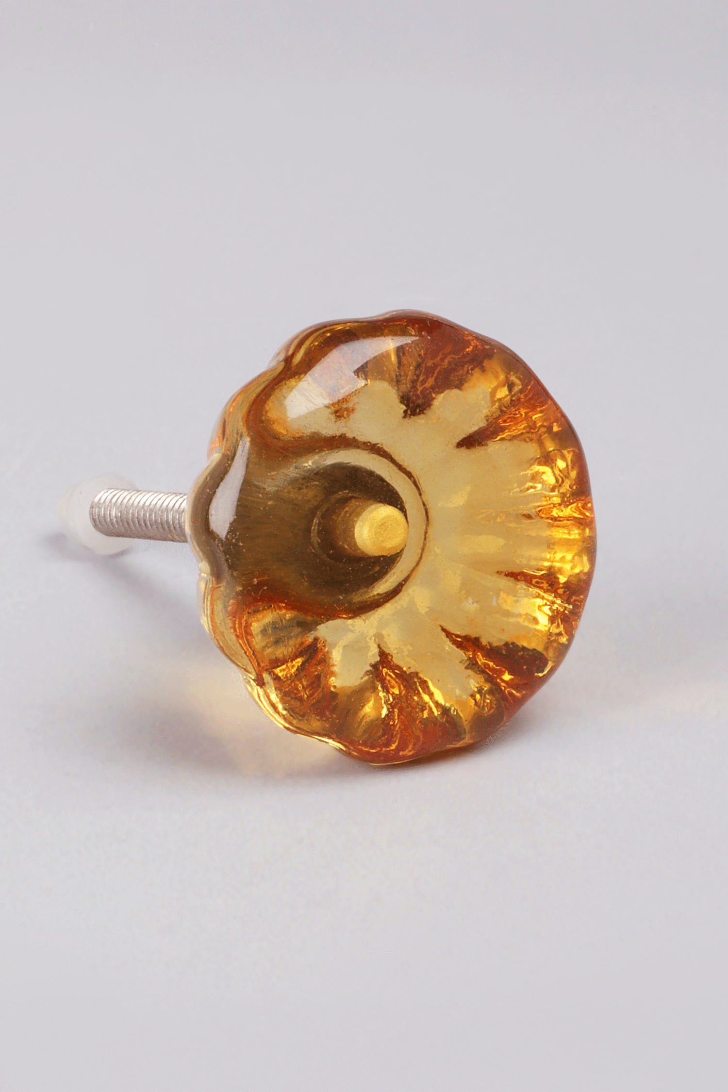 Crystal Glass Flower Torus Cabinet Knob — view 6, G Decor