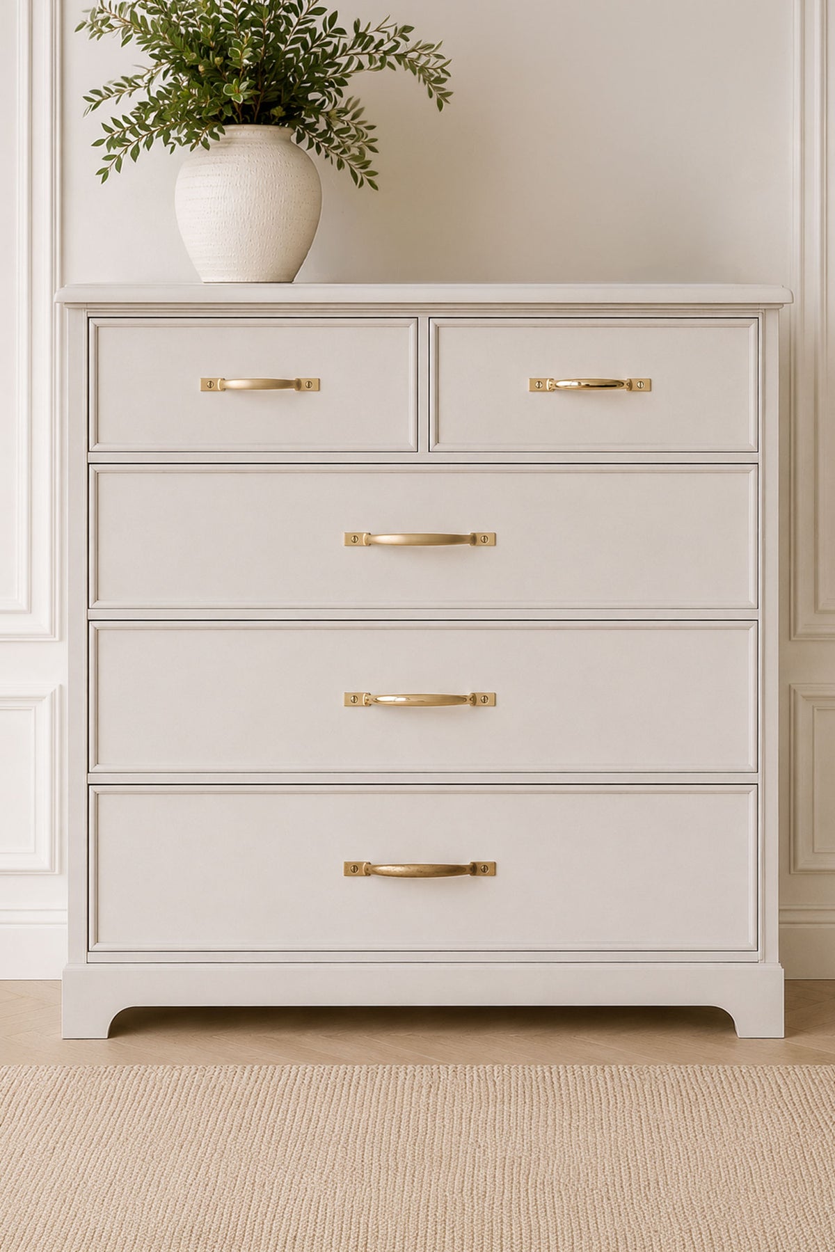 D handle in polished, aged and satin brass, second view