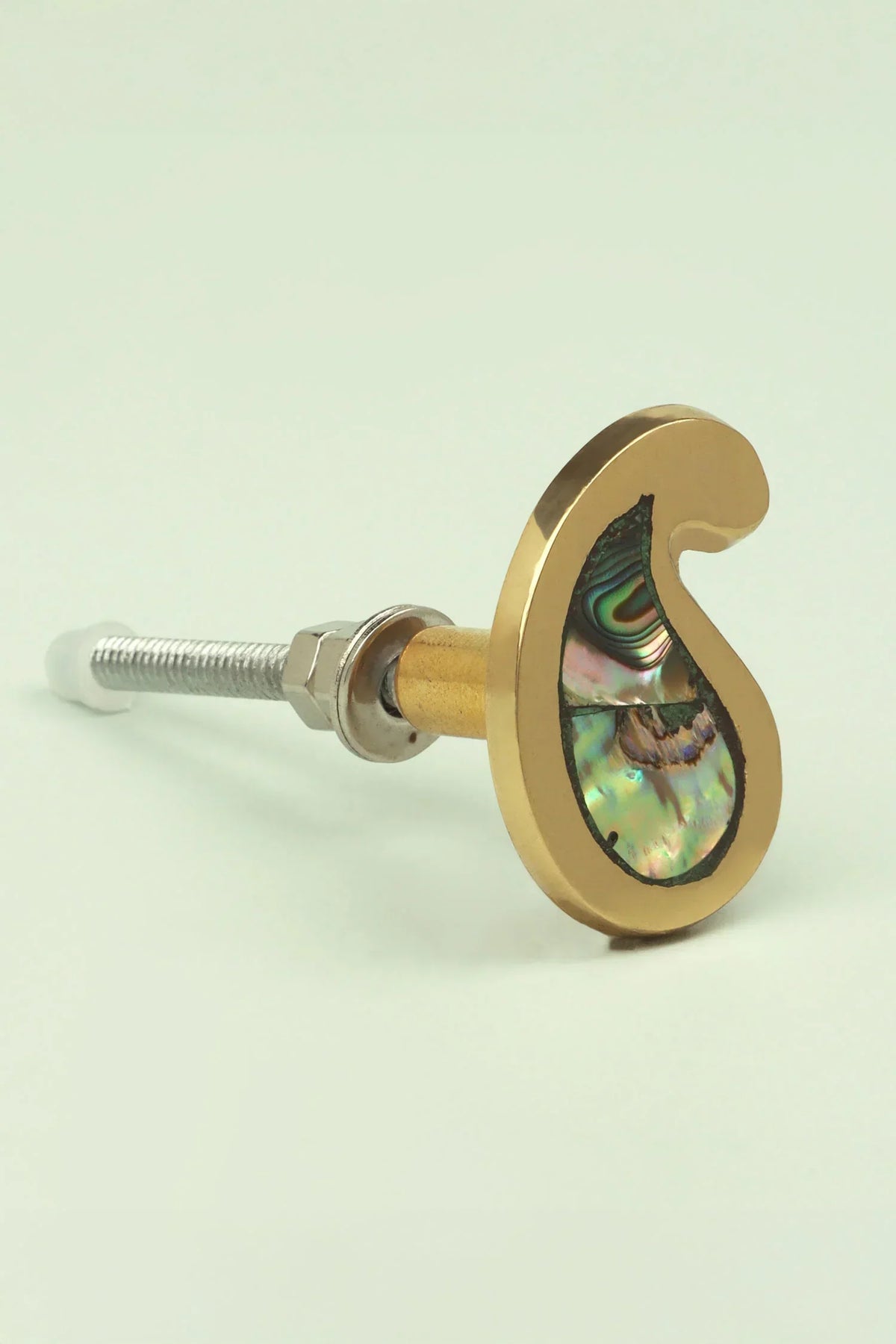 Designer Mother of Pearl Irregular Cabinet Knob — close-up view, G Decor