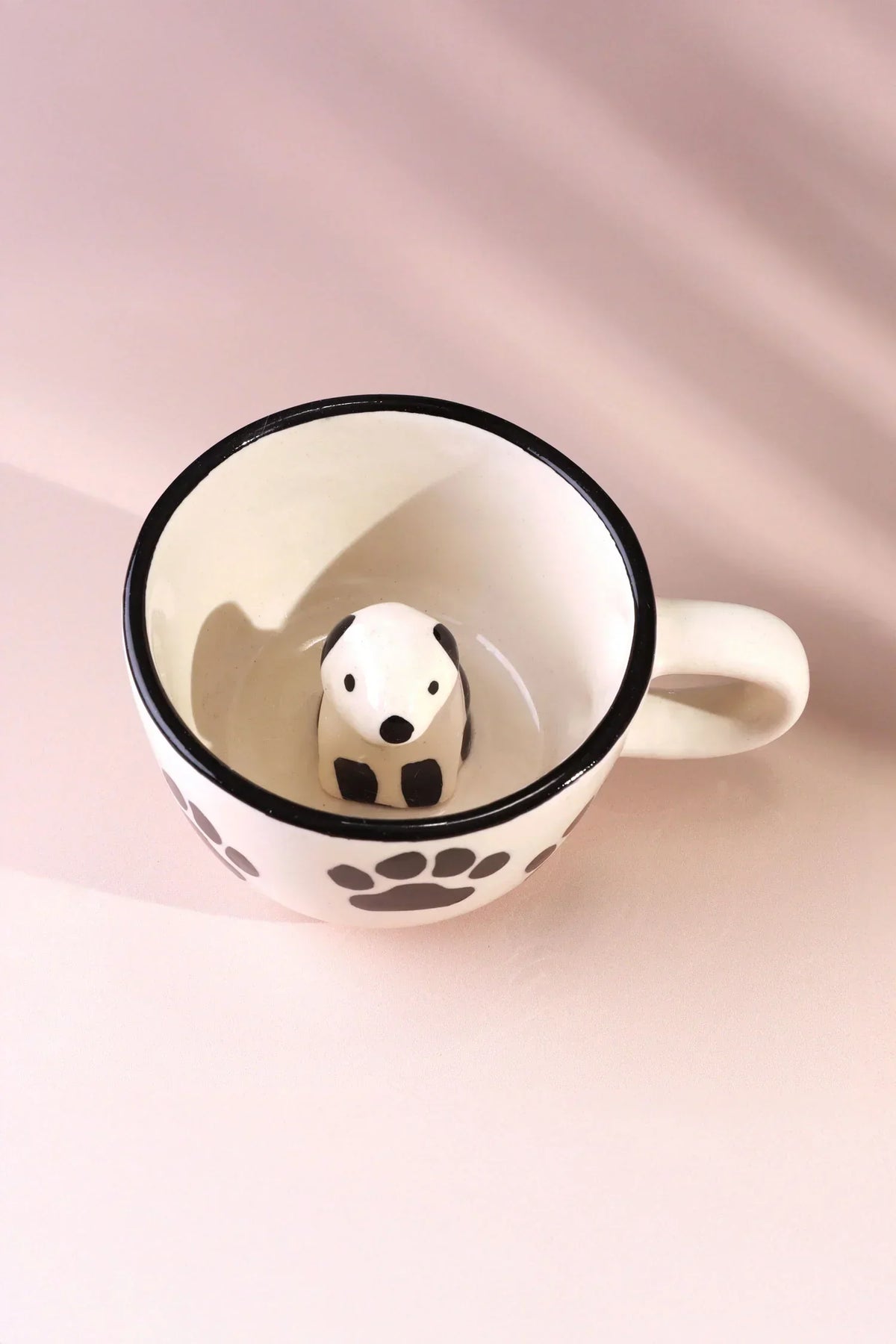 Hand-Painted Paw Print Doggy Ceramic Mug with 3D Puppy — alternate view, G Decor