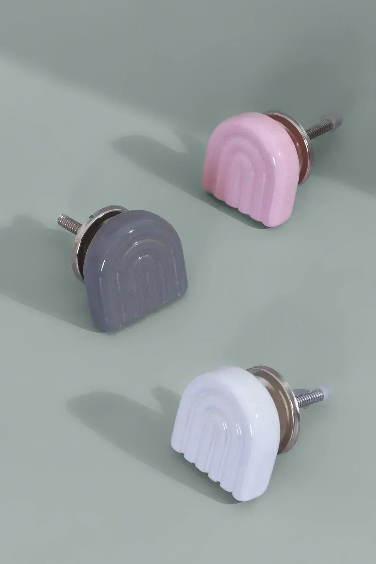 Happy Rainbow Pastel Ceramic Cabinet Knob — G Decor