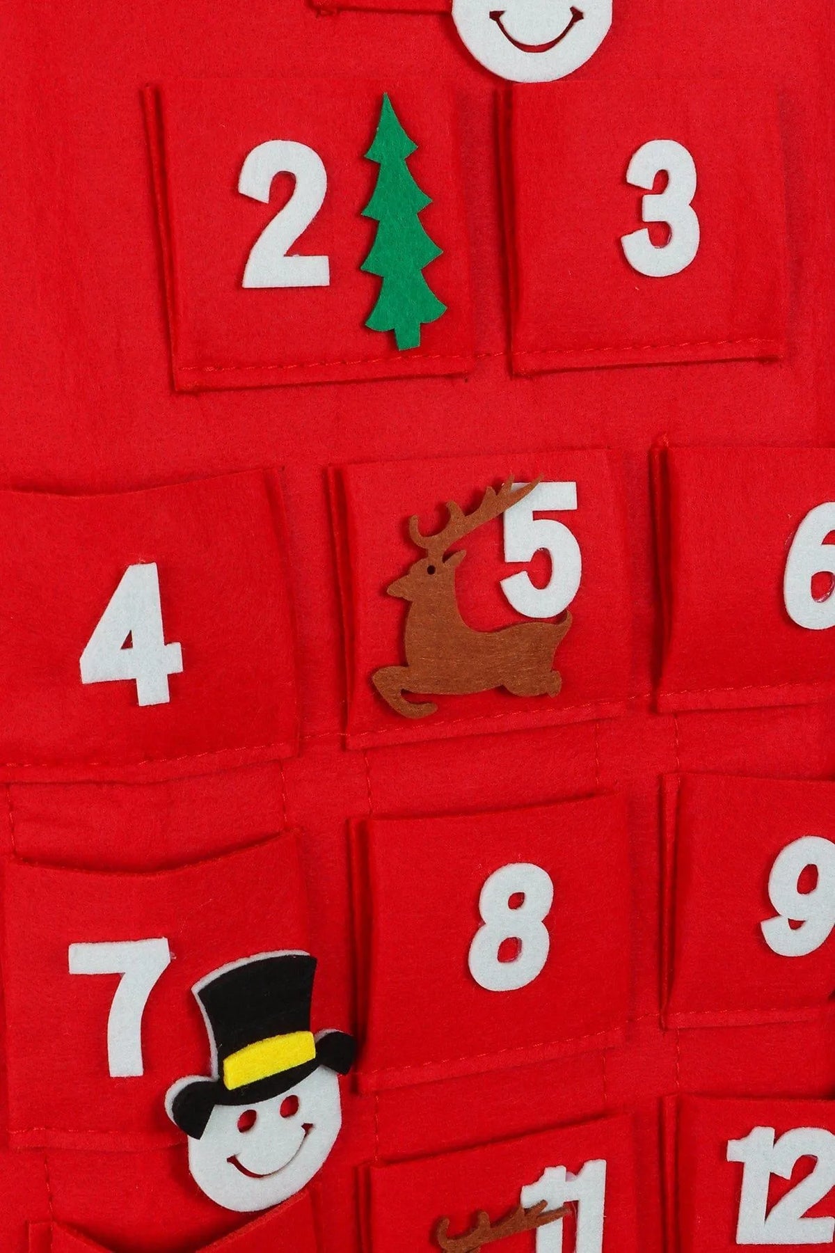 Jolly XL Wall Santa Felt Reusable Advent Calendar in Red — lifestyle view, G Decor