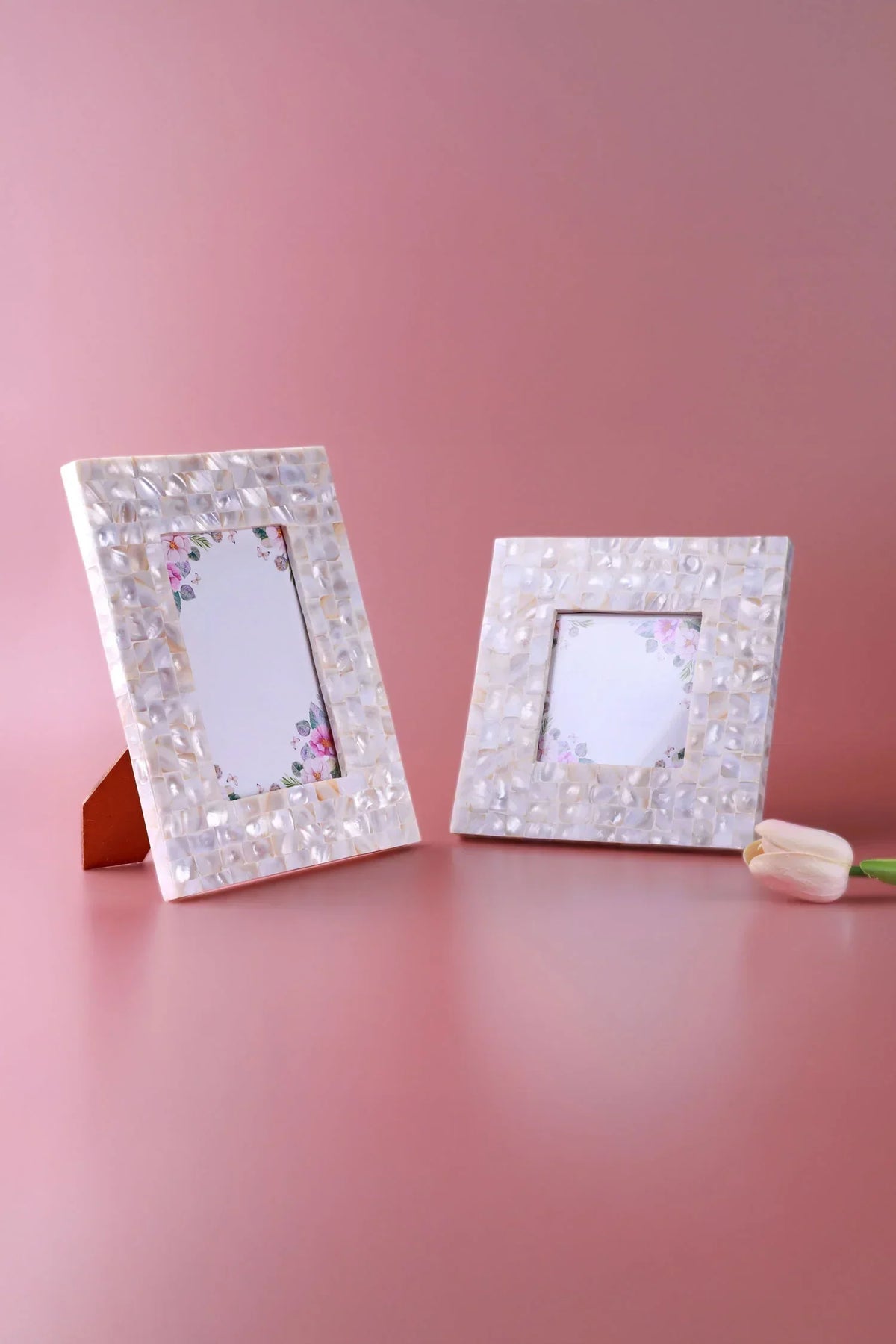 Marcelline Mother of Pearl Photo Frame in Soft Gold — G Decor