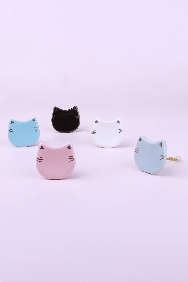 Pawfect Playful Cat Ceramic Cabinet Knob