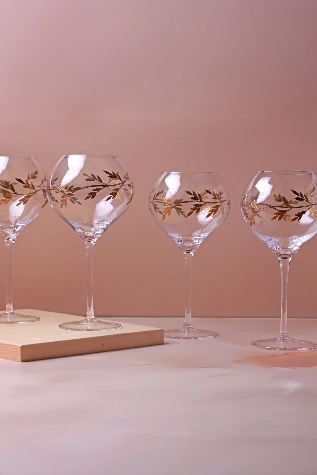 Wild Vine Hand-Painted Gin Glasses Set of 4 — alternate view, G Decor