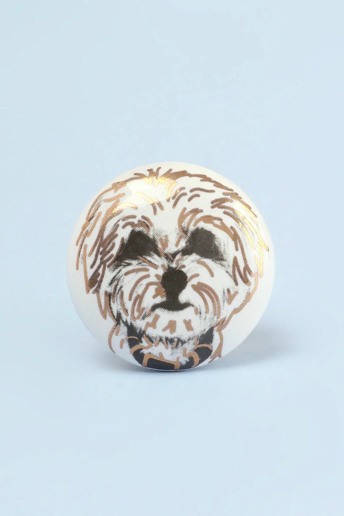 Playful Pup Black and Gold Ceramic Dog Cabinet Knobs Set of 8 — view 9, G Decor