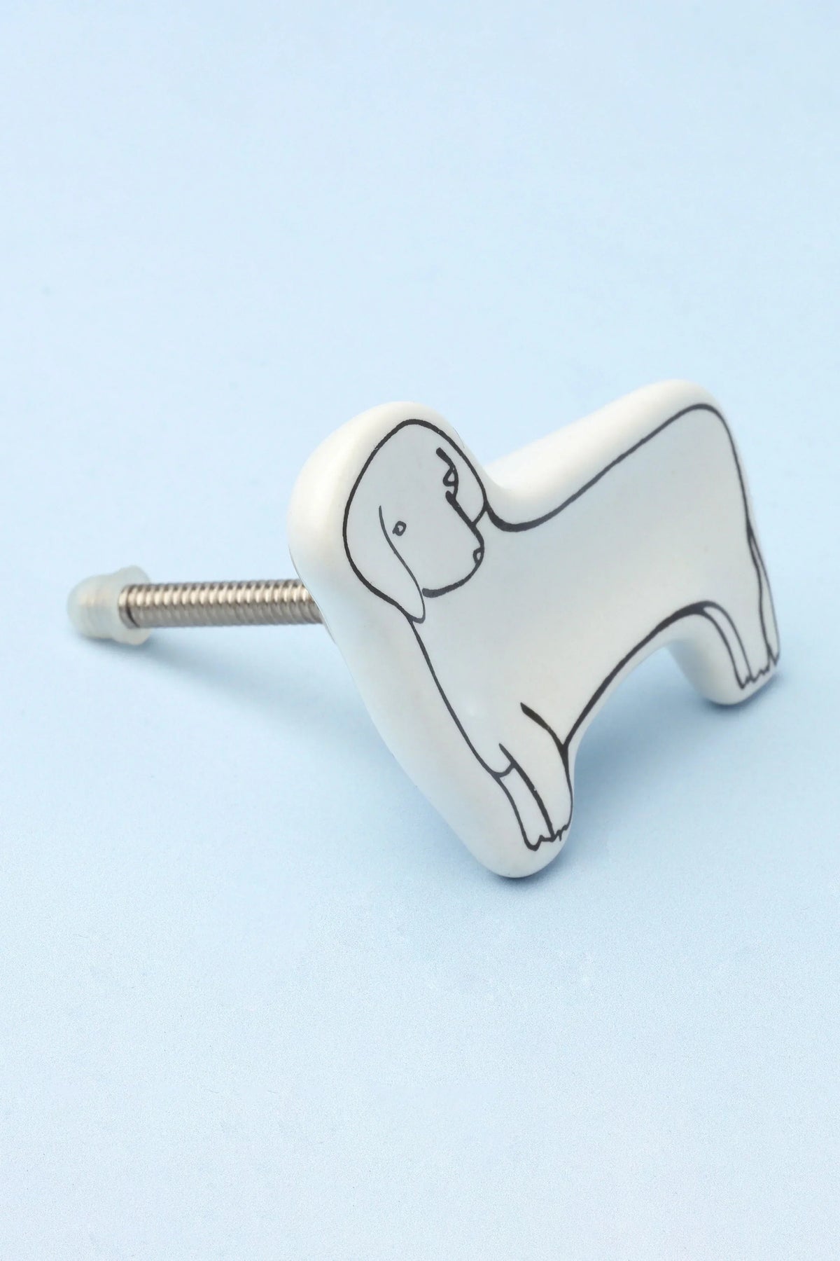 Sleepy Cat and Loyal Pup Furry Friends Ceramic Cabinet Knob — lifestyle view, G Decor