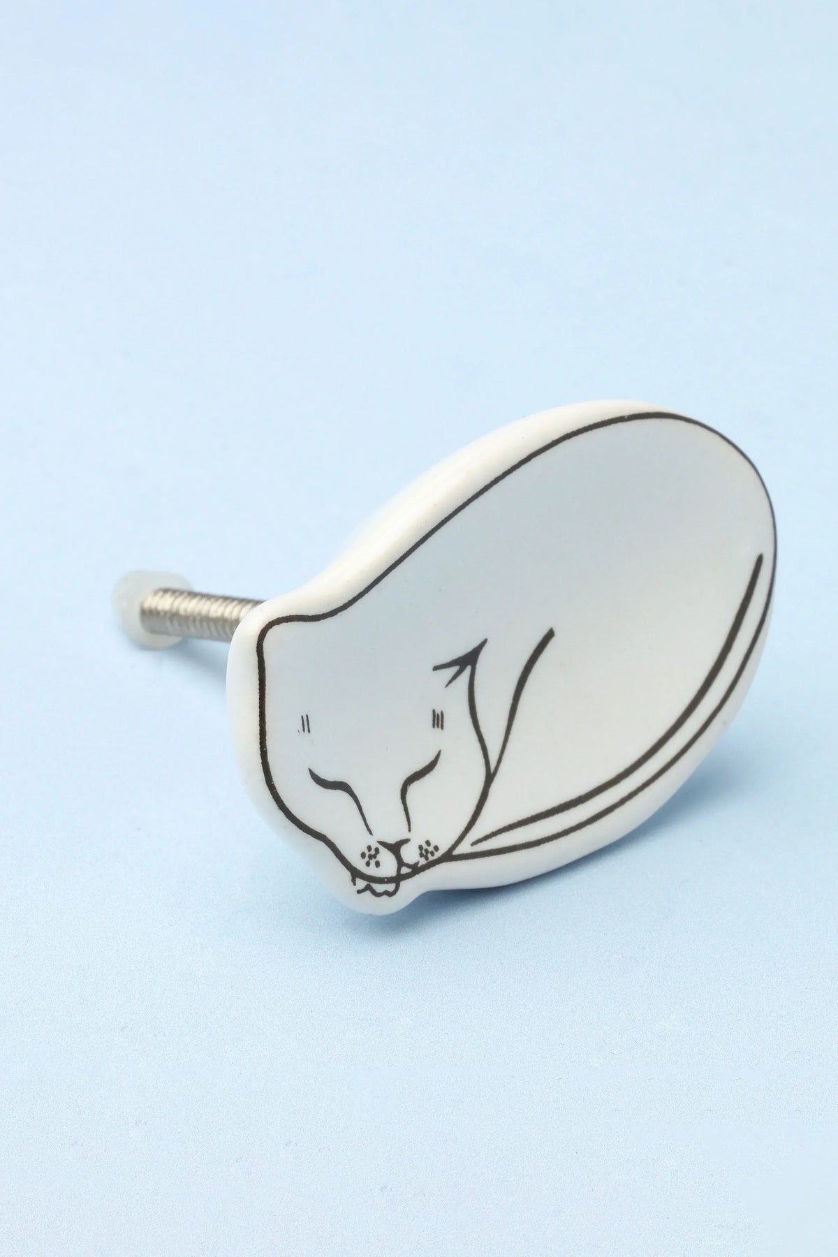 Sleepy Cat and Loyal Pup Furry Friends Ceramic Cabinet Knob — view 6, G Decor