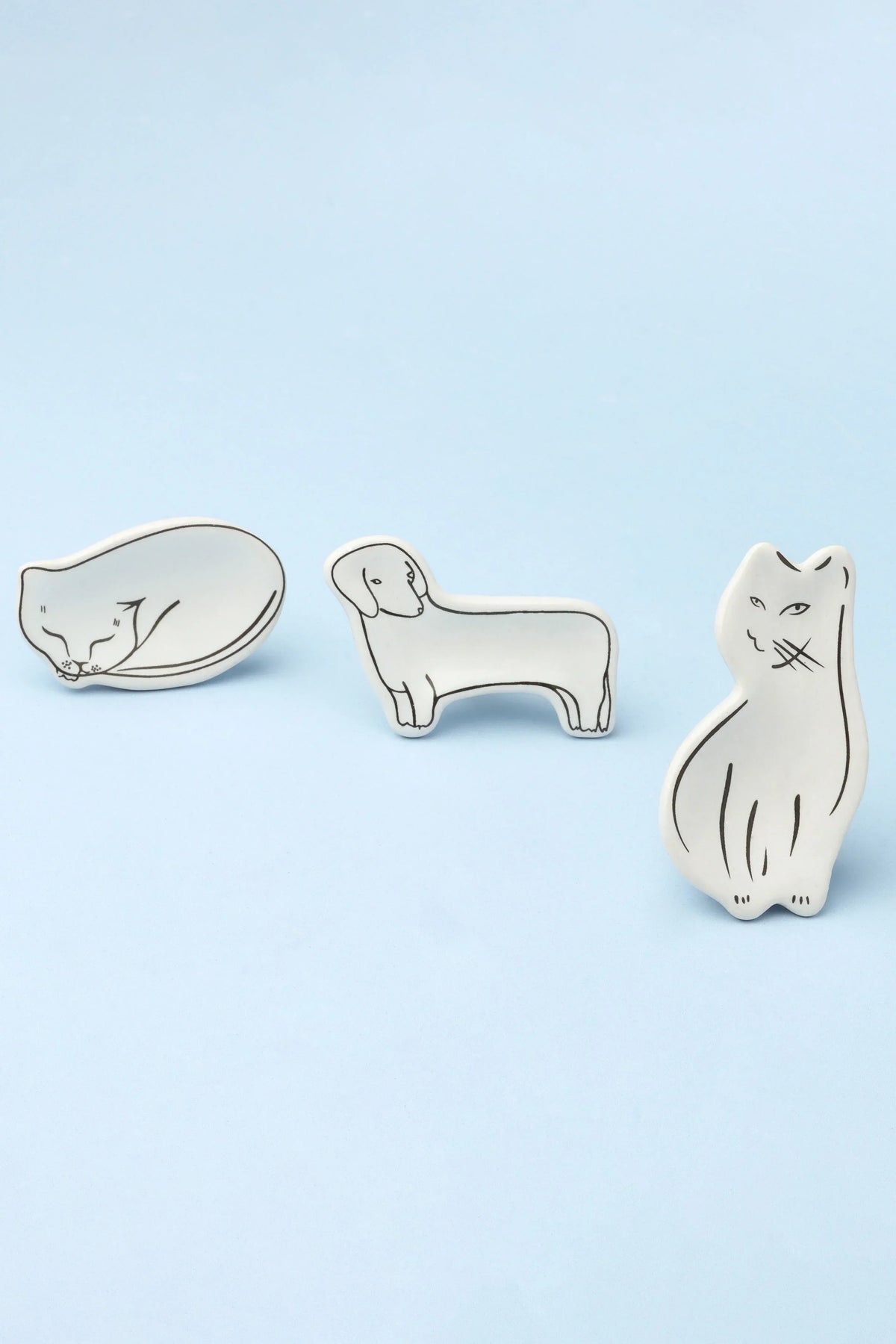 Sleepy Cat and Loyal Pup Furry Friends Ceramic Cabinet Knob — alternate view, G Decor