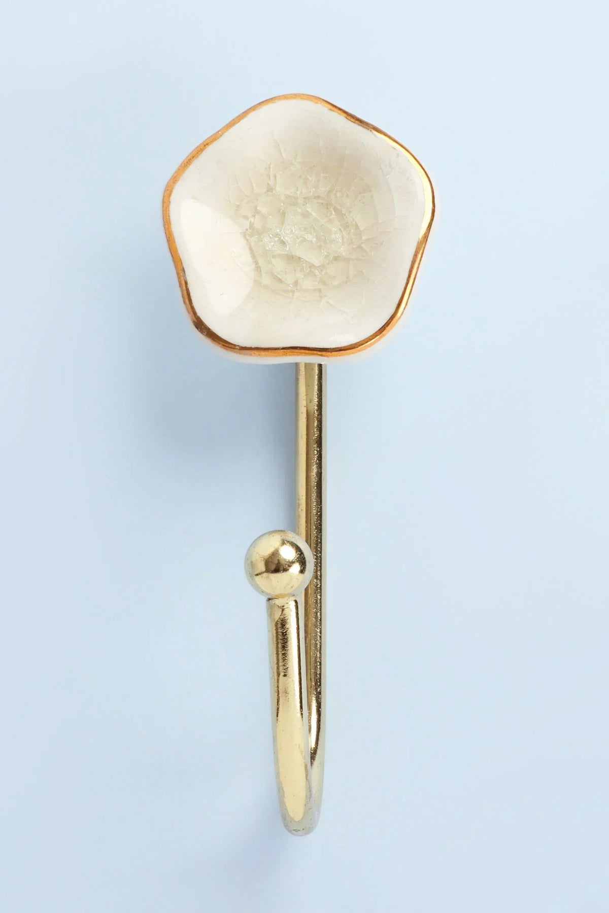 Tiffity Ceramic Wall Hook, Crackle Glaze — lifestyle view, G Decor