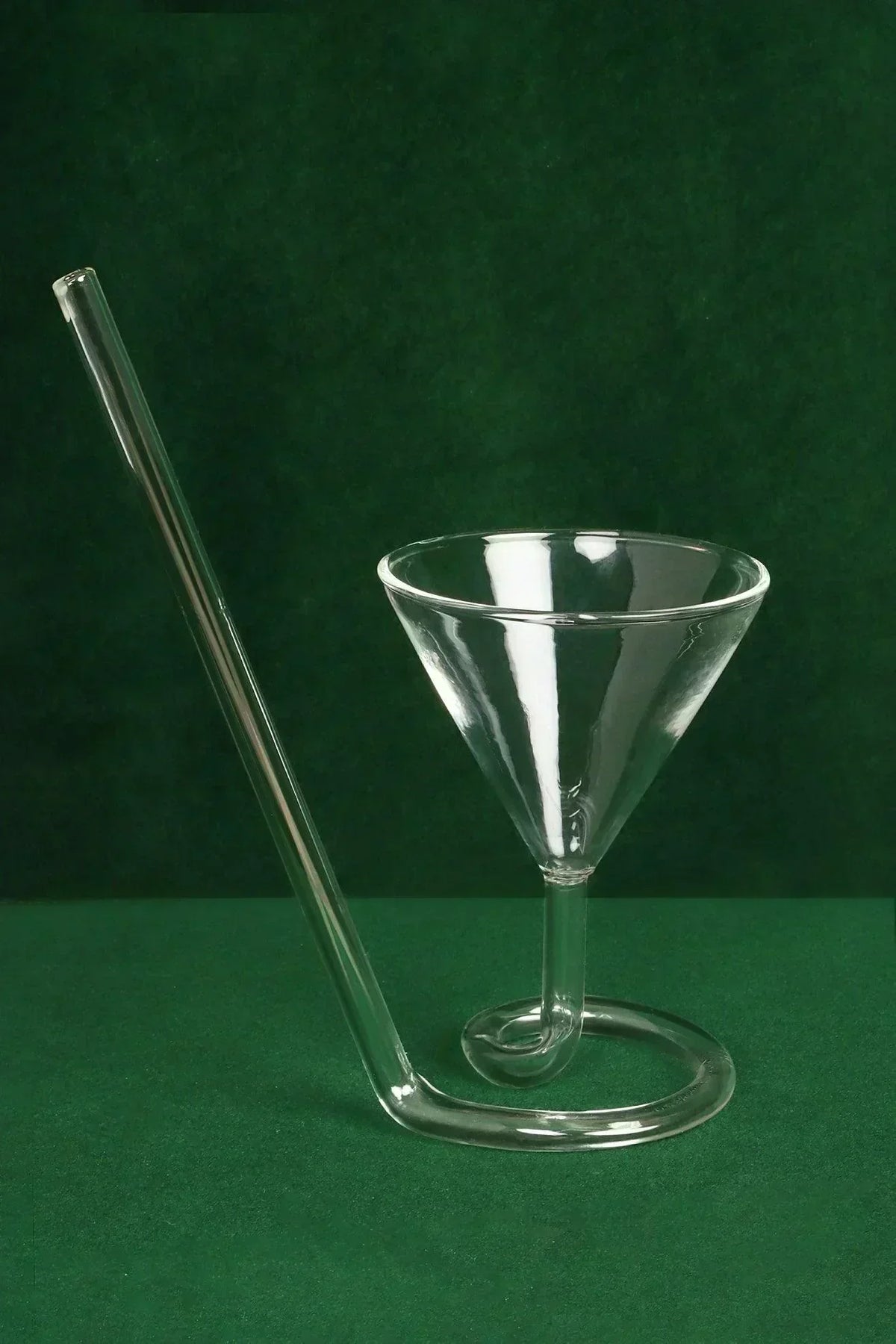 Innovative Sip Cocktail Glass with Built-In Straw — alternate view, G Decor