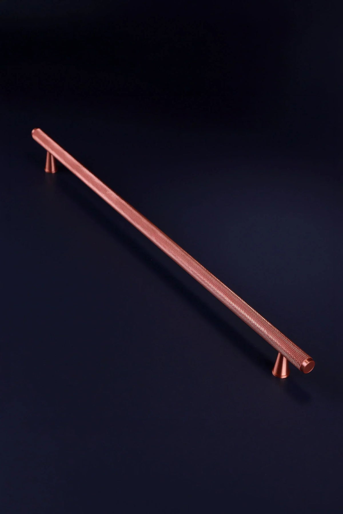 Chelsea Diamond-Knurled Brass Bar Pull Handle in Rose Brass — view 8, G Decor