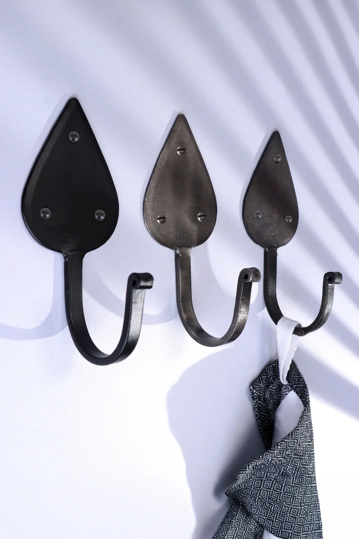 Traditional Teardrop Forged Wall Coat Hook in Black, Beeswax or Pewter — G Decor