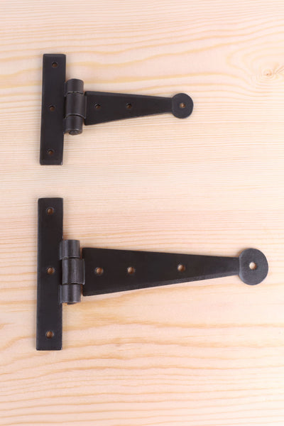 4″ oder 6″ Paar handgeschmiedete Coinbase T-Scharniere in Bienenwachs-Finish