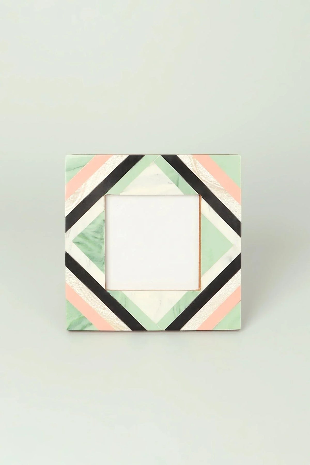Blush Pastel Mosaic Mother of Pearl and Marble Photo Frame — lifestyle view, G Decor