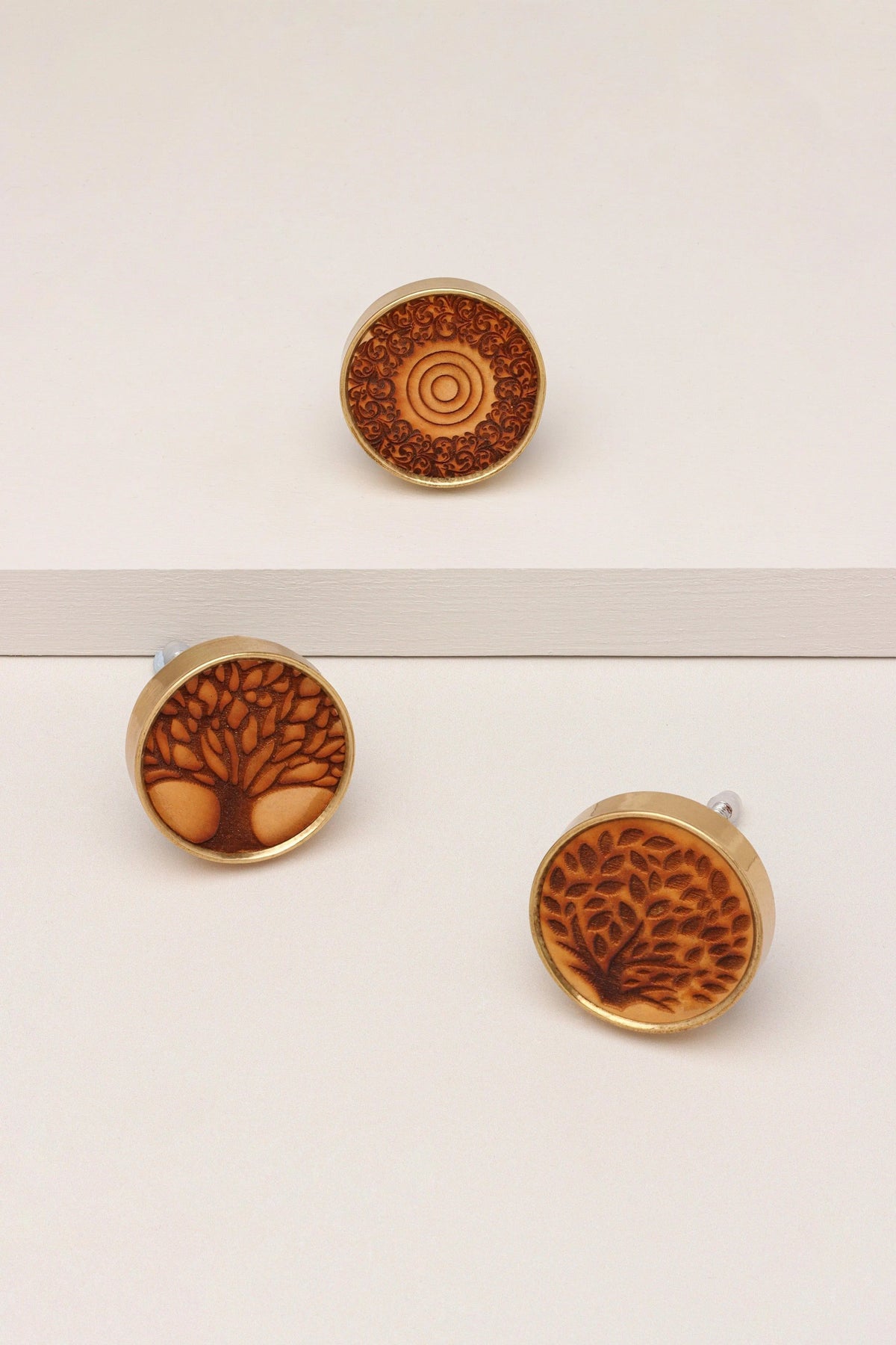 Eterna Brass and Wood Tree Cabinet Pull Knob — G Decor