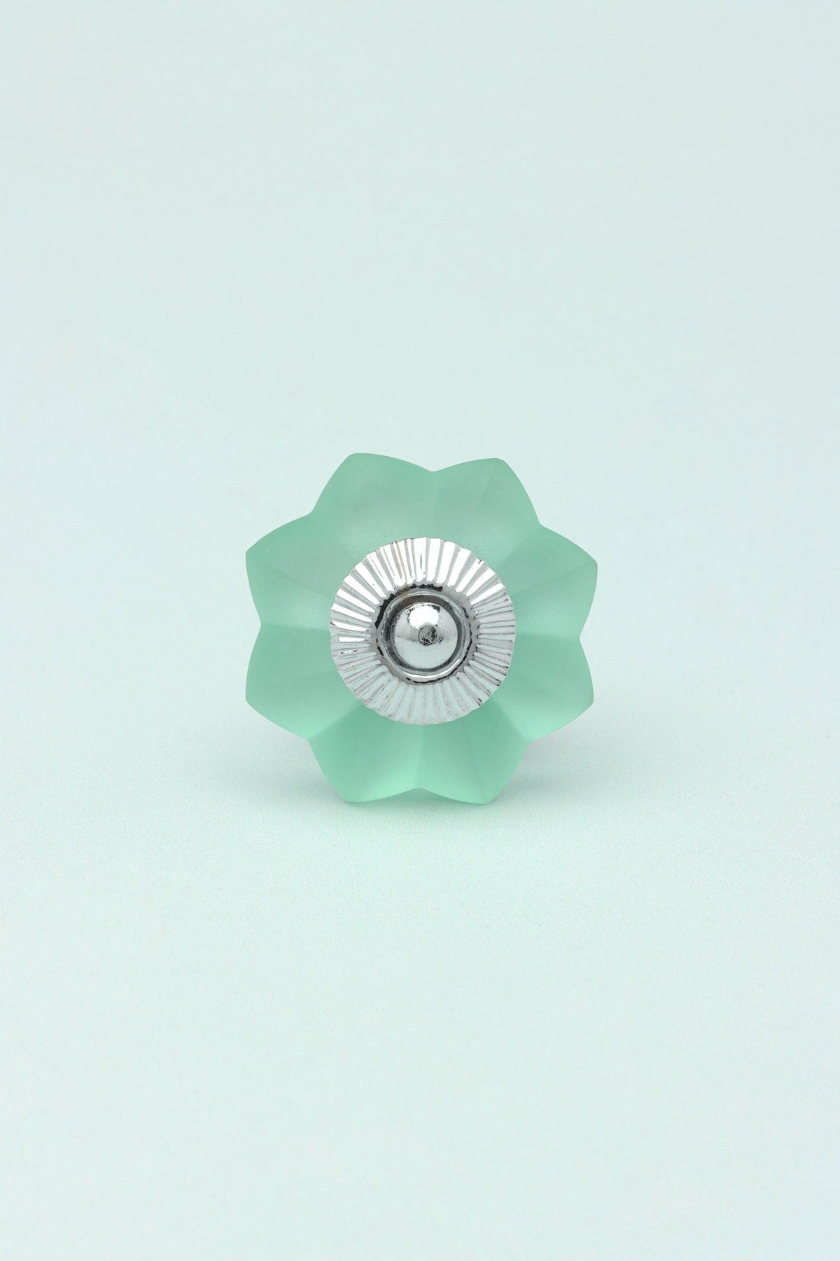 Frosted Fjord Flower Glass Cabinet Knob in Pastel Melon — view 5, G Decor