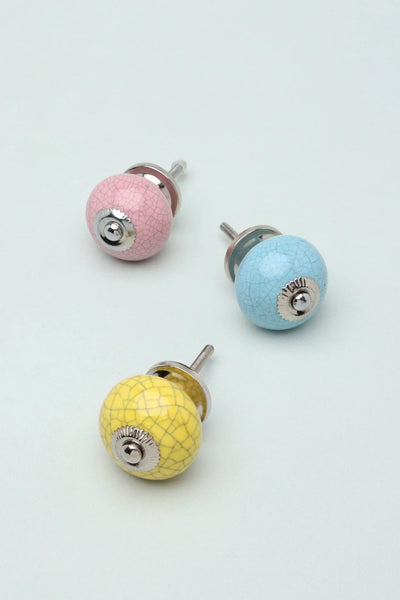 Crackle Ceramic Cabinet Knob in Bright Colours