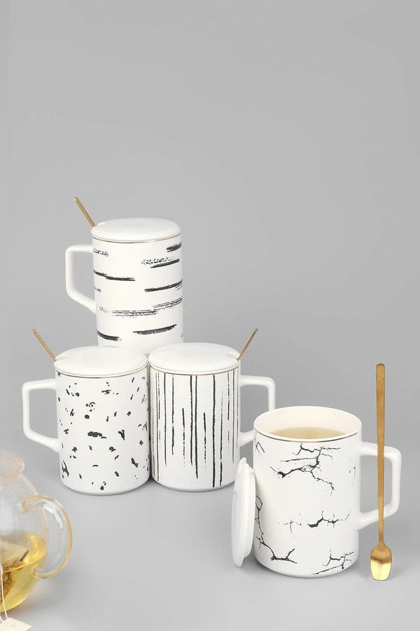 Mug avec couvercle et cuillère monochrome Roberto Nordic
