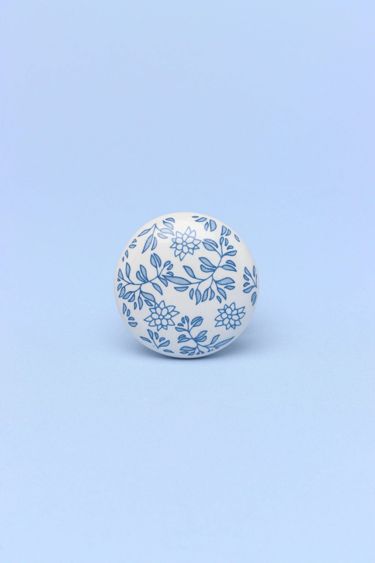 Royal Blue Handcrafted Ceramic Cabinet Knob — close-up view, G Decor