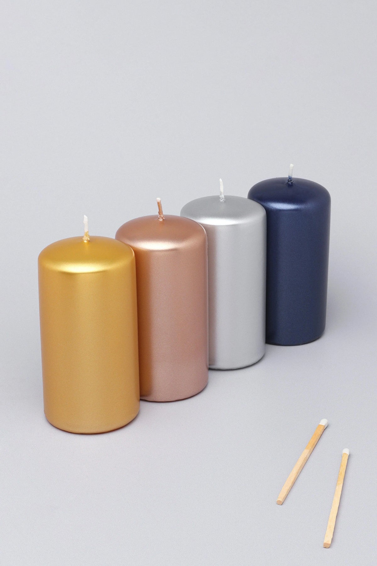Satinea Varnished Shimmer Pillar Candle with Satin Finish — G Decor