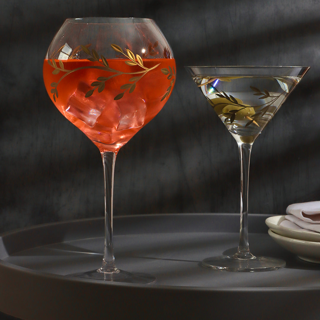 Glassware on a dining table