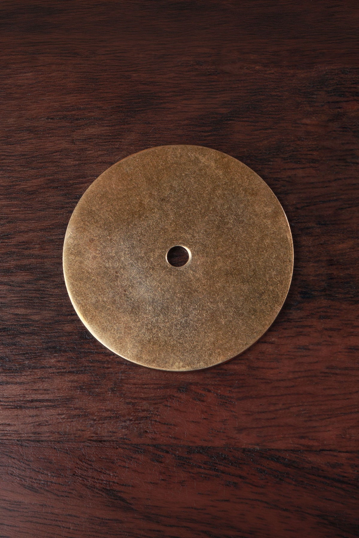 Round aged brass backplate rosette, 45mm diameter