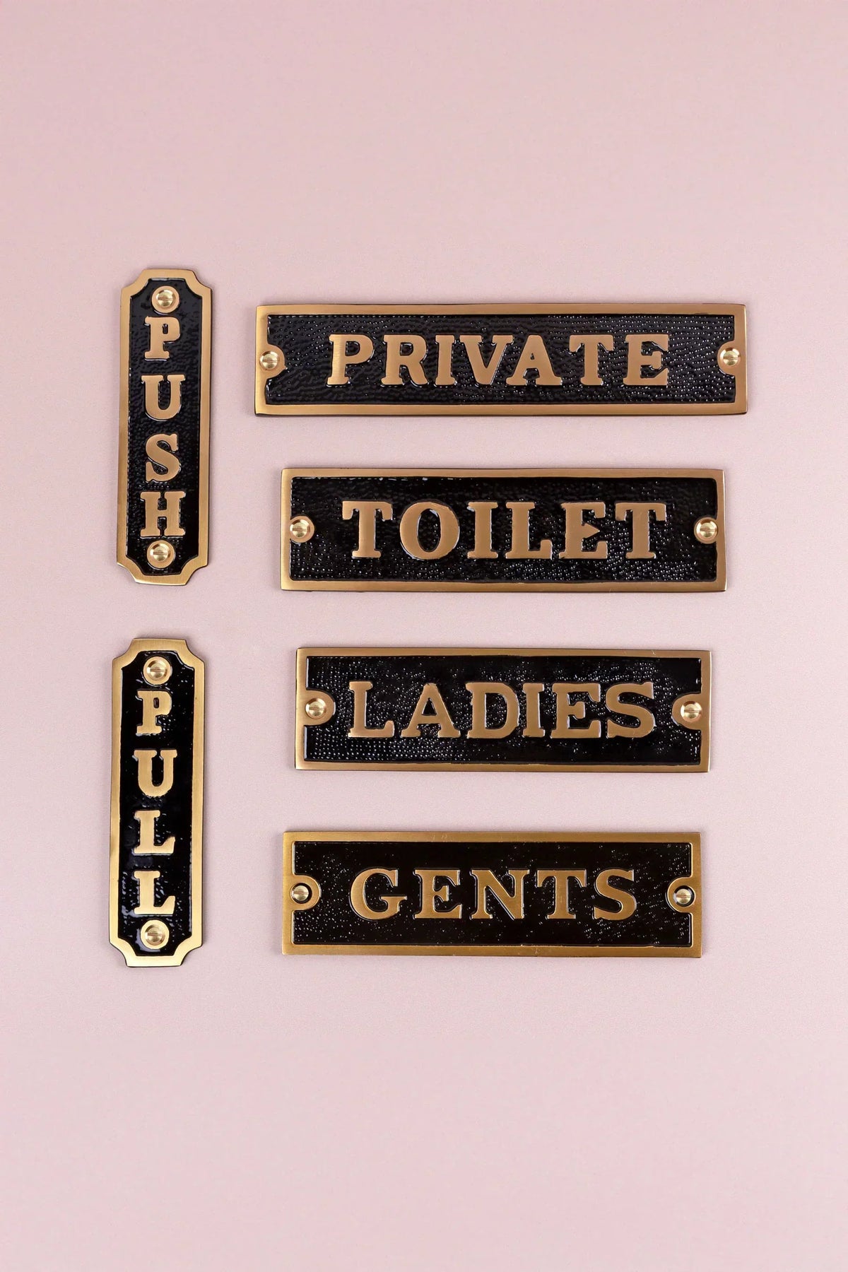 British Pub Black and Brass Raised-Letter Door Sign — G Decor