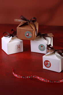 Umweltfreundliche 24 Weihnachtsband-Geschenkboxen DIY Adventskalender Set