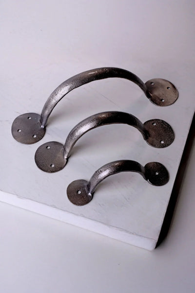 Penny End Hand-Forged Pewter Pull Handle