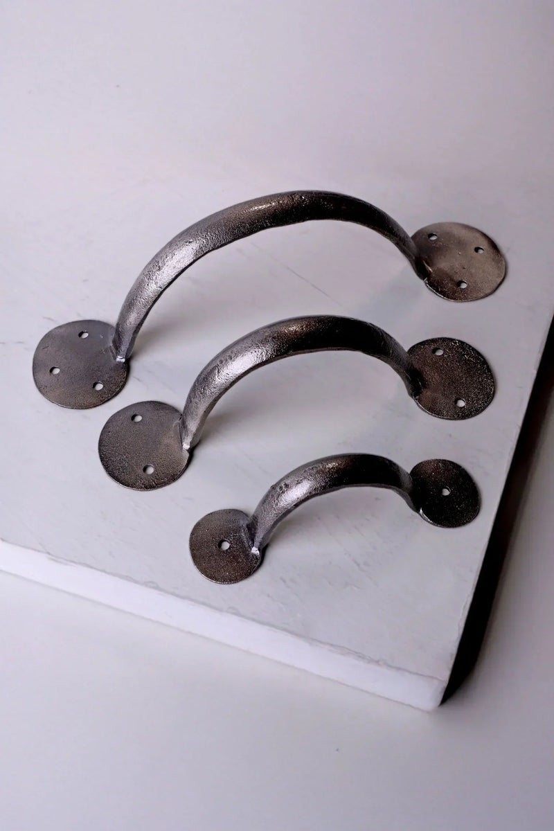 Penny End Hand-Forged Pewter Pull Handle
