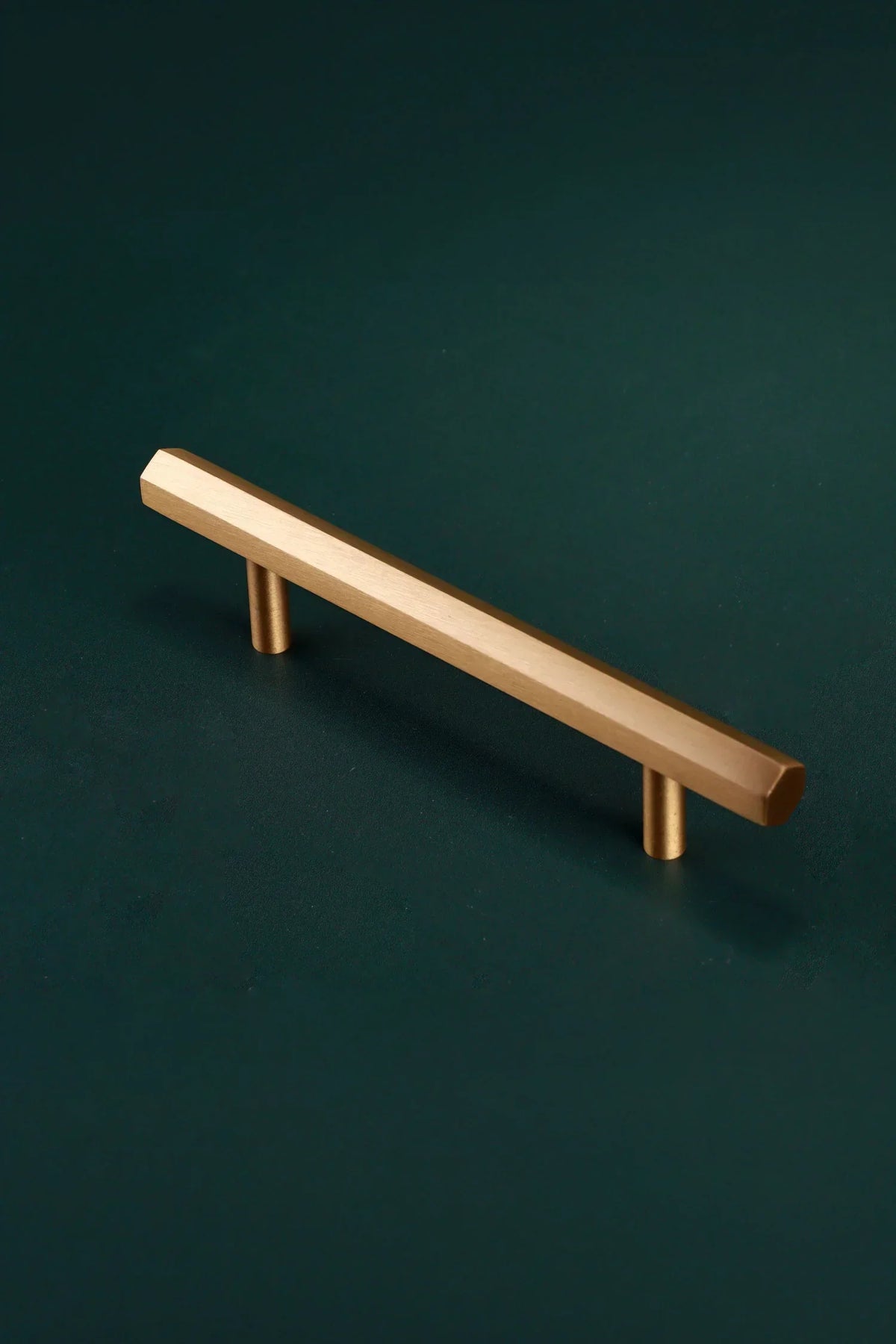 Belgravia Hexagonal Brass Bar Pull Handle in Satin Brass — view 7, G Decor