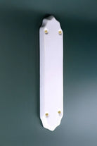 Classic White Ceramic Door Finger Push Plate with Brass Fixings — G Decor