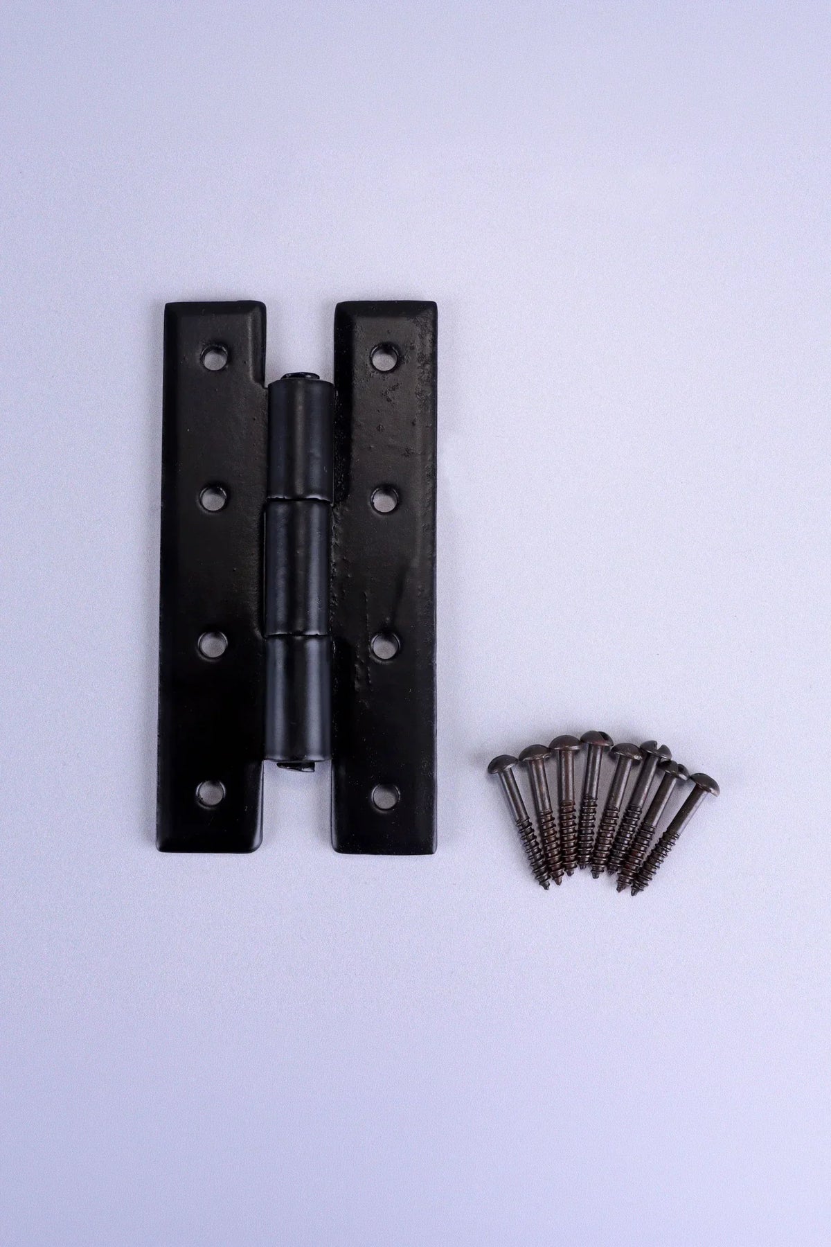 Pair of Hand-Forged Iron H Hinges, Black — alternate view, G Decor