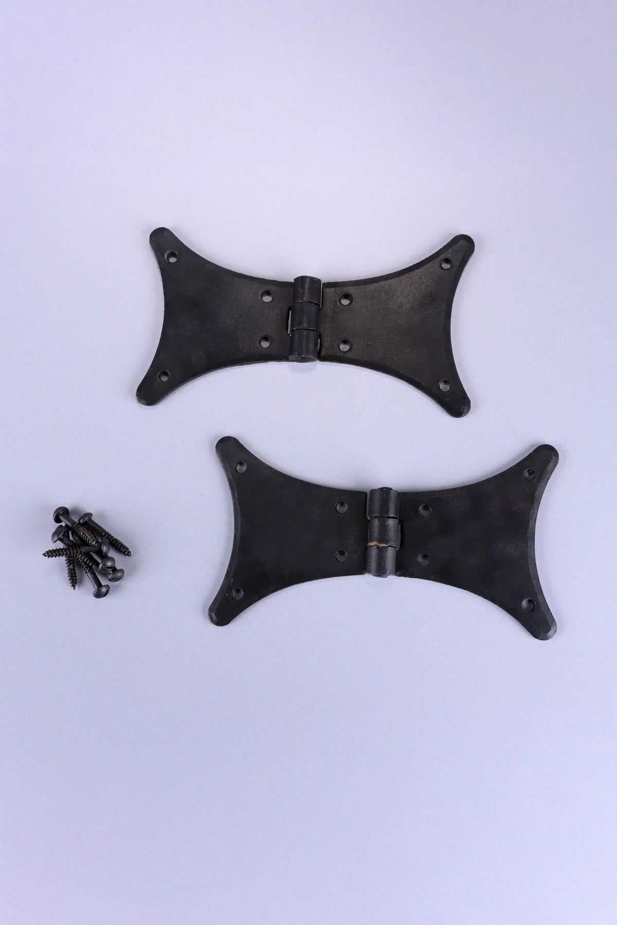 Pair of Hand-Forged Iron Butterfly Hinges, Beeswax — alternate view, G Decor