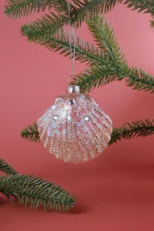 Unter dem Meer Schillernder Pailletten-Glasschalen-Weihnachtsbaumkugel