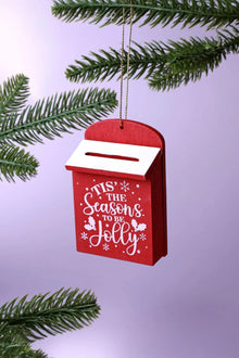 Wooden Post Box Christmas Secret Note and Gift Holder Tree Decoration