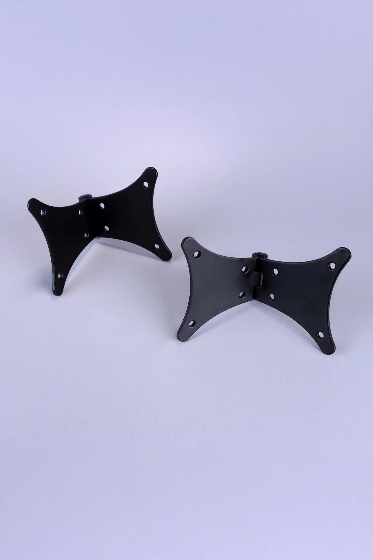 Pair of Hand-Forged Iron Butterfly Hinges, Black — view 5, G Decor