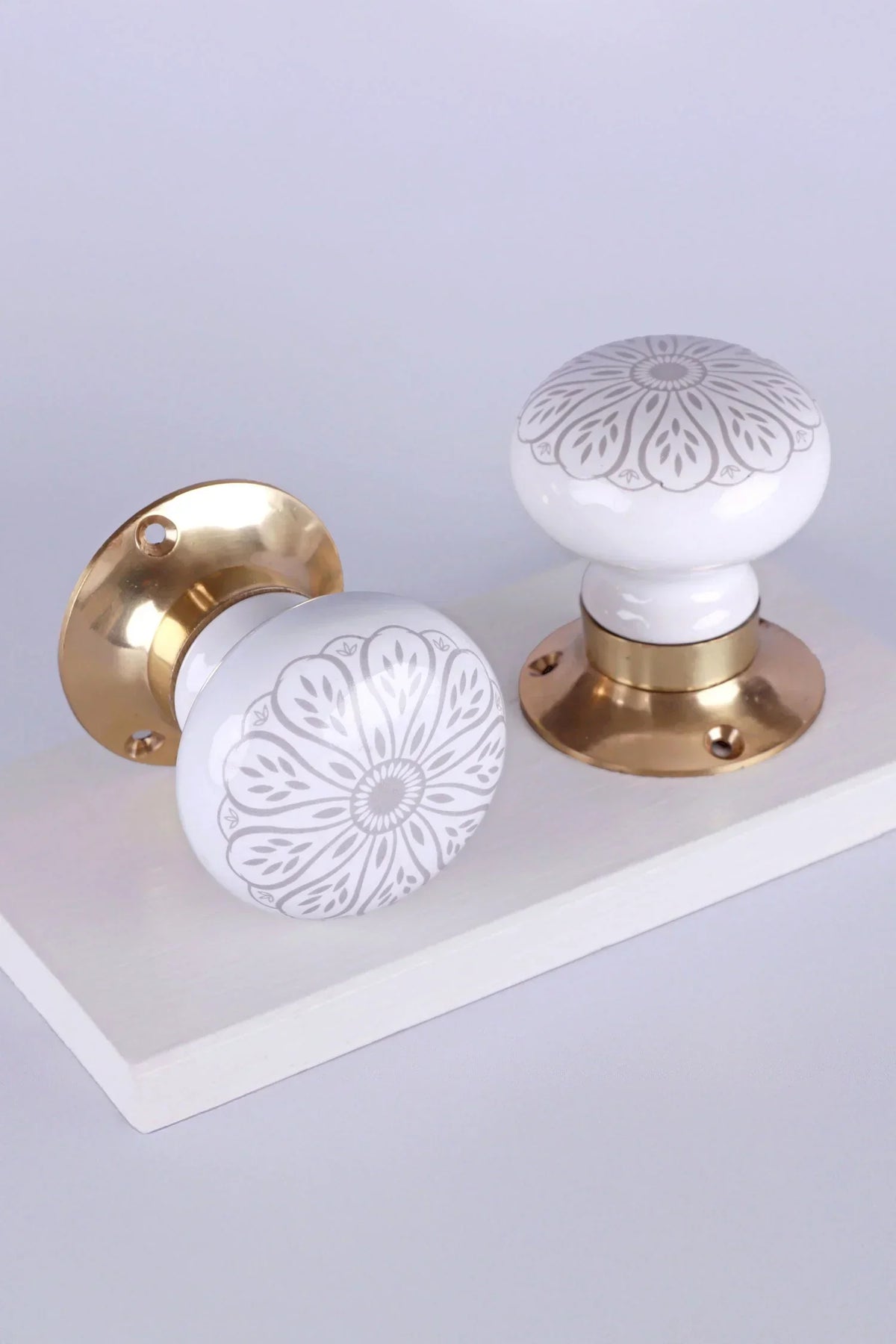 Success Porcelain Mortice Door Knobs with Brass Base — G Decor