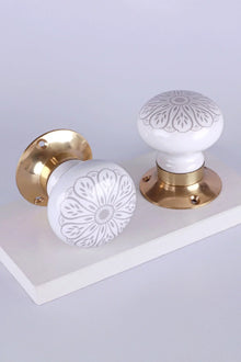 Success Porcelain Mortice Door Knobs with Brass Base