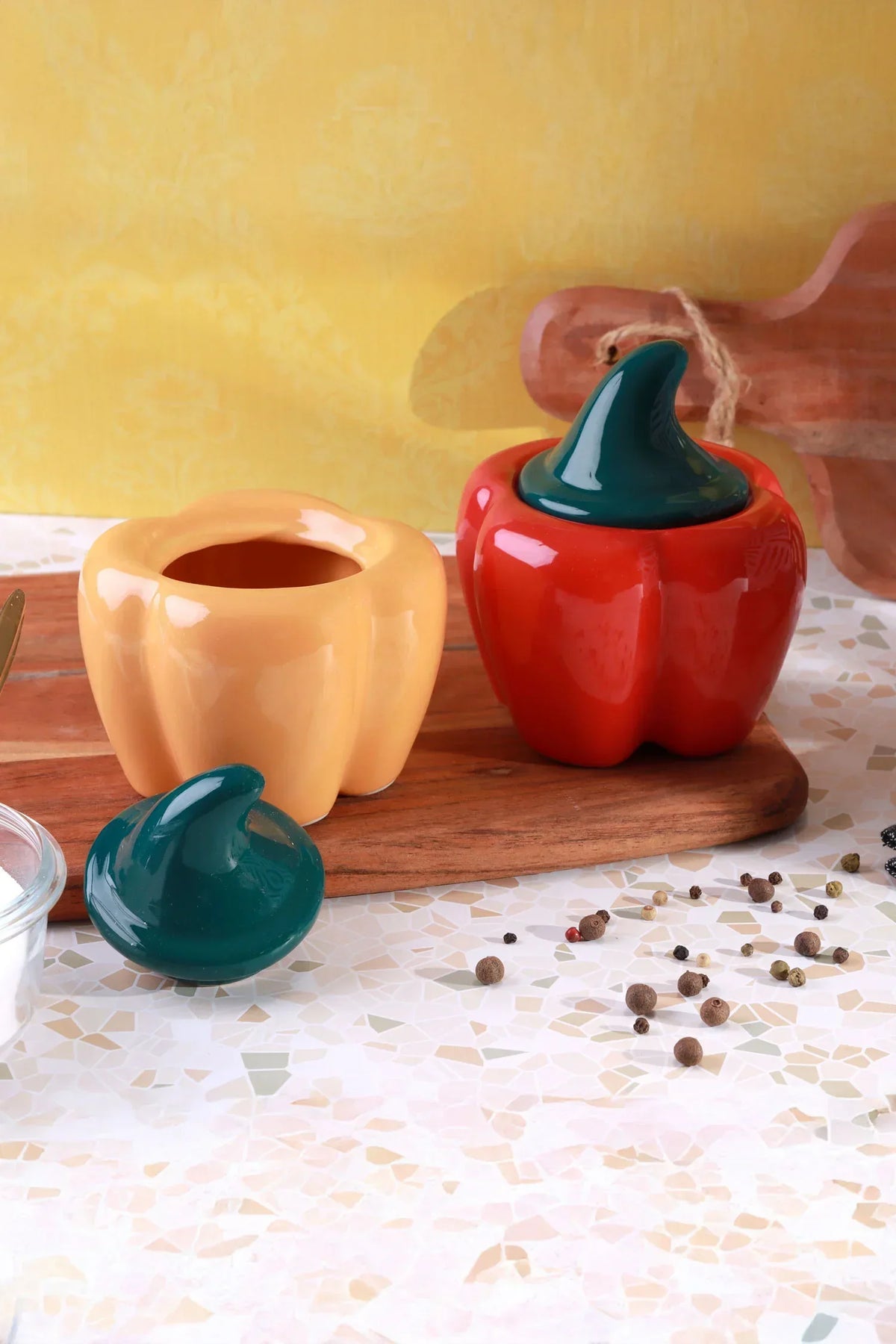 Garden Harvest Ceramic Bell Pepper Storage Jar — G Decor