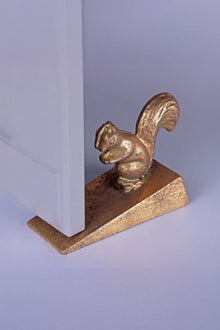 Antique Gold Squirrel Woodland Door Stopper